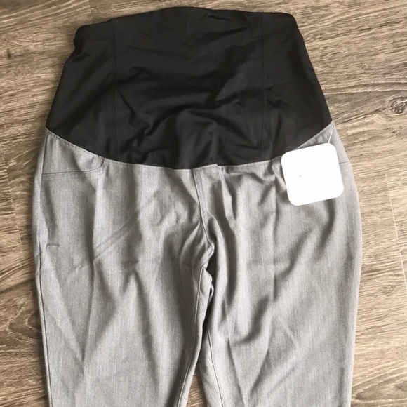ISABEL maternity gray crossover panel pants 6 - Picture 2 of 11